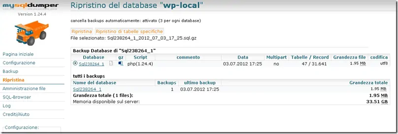 9.º pulgar: cómo crear una copia de seguridad local de tu blog de WordPress